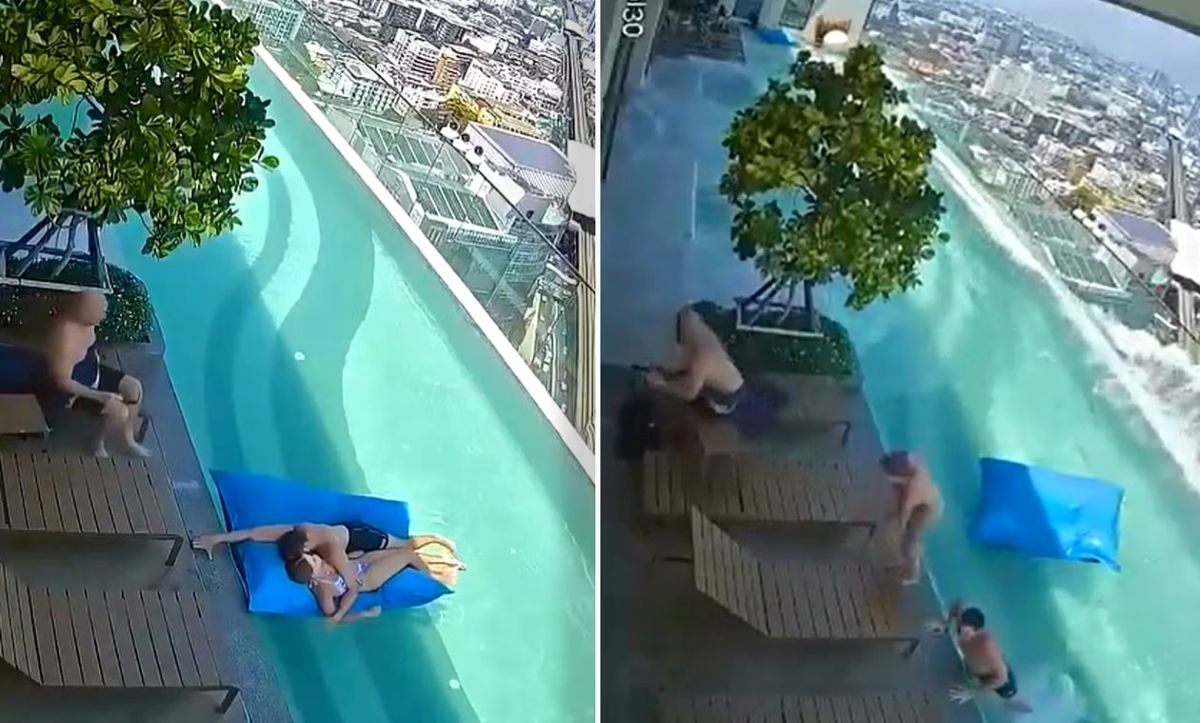 Išsiliejęs vanduo dangoraižyje