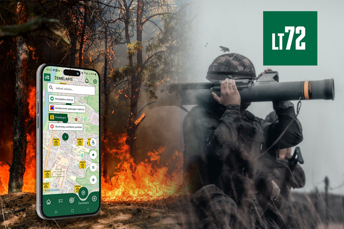 LT72 programėlė skirta ekstremalioms situacijoms