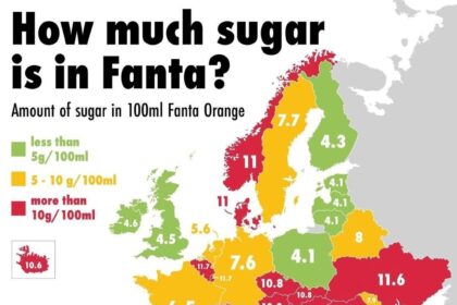 Cukraus kiekis "Fanta" / Iliustr. brilliantmaps.com