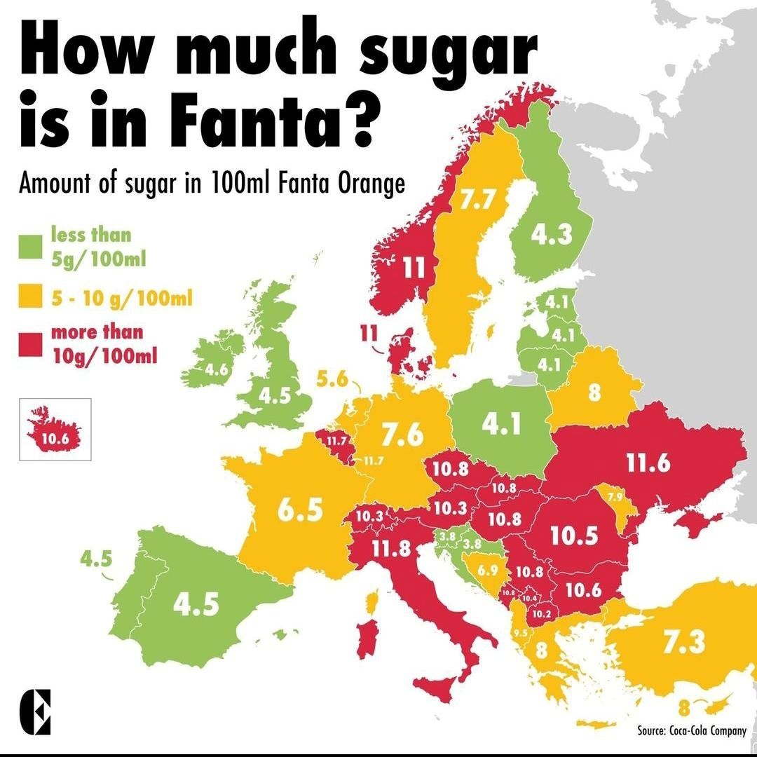 Cukraus kiekis "Fanta" / Iliustr. brilliantmaps.com