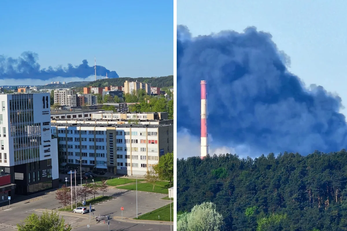 Dūmų stulpas Vilniuje / T. Tracevskio nuotr., Facebook