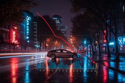 Tesla pardavimai toliau krenta