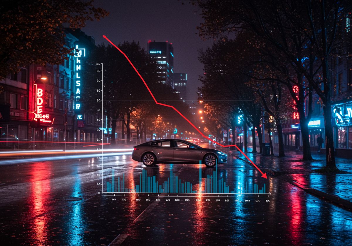 Tesla pardavimai toliau krenta