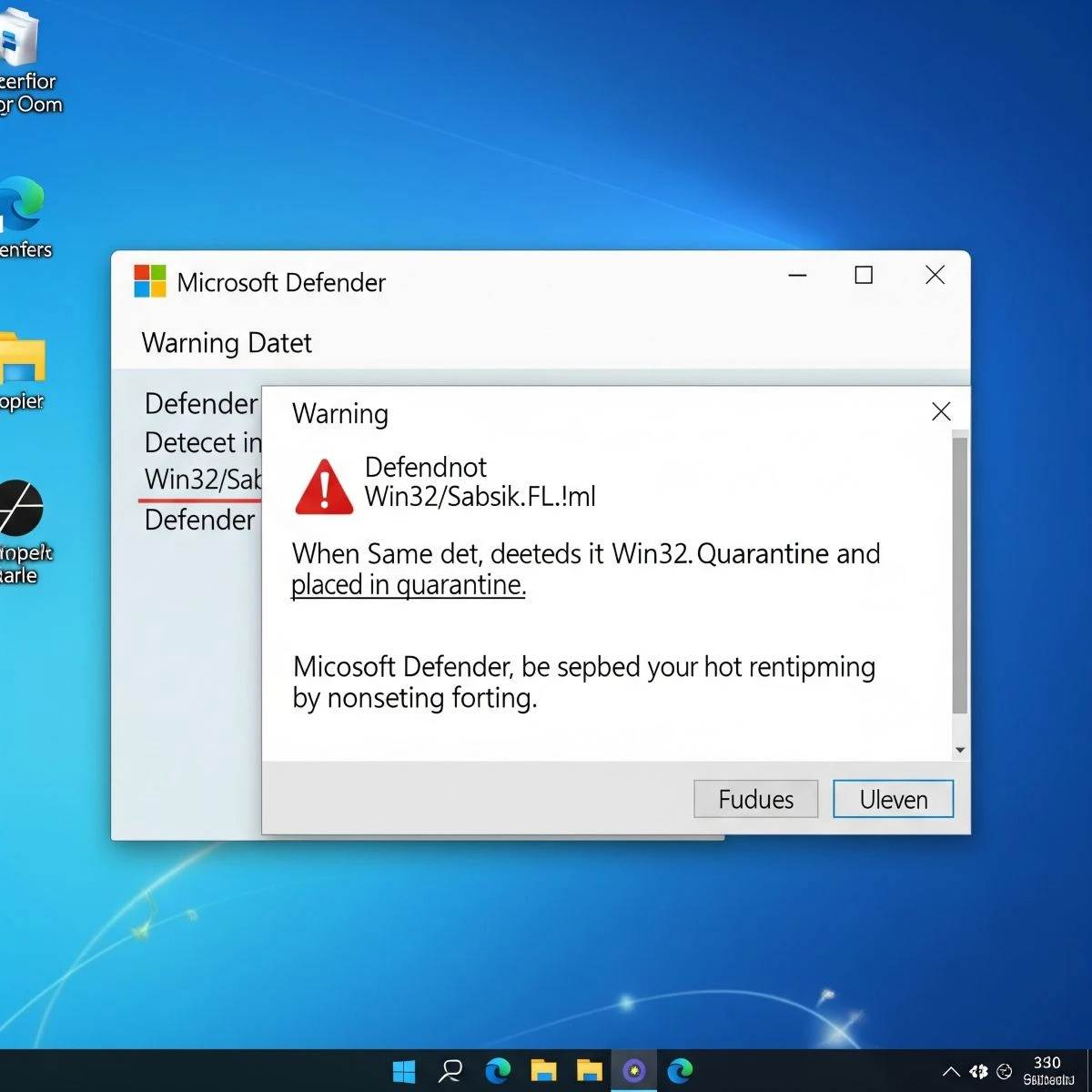 Antivirusinė Windows aptinka virusą