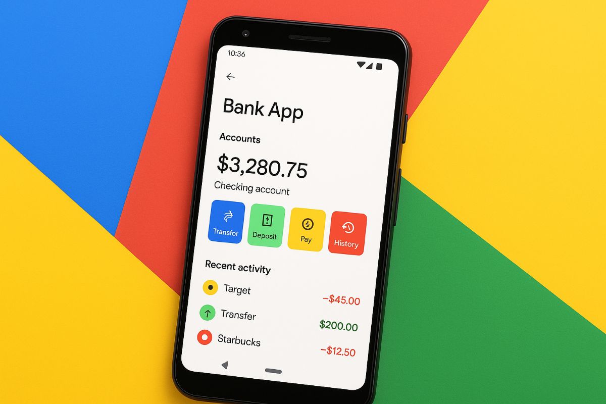 Bankinė programėlė telefone / Sora AI nuotr.