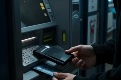 Banko kortelių skimingas prie bankomato