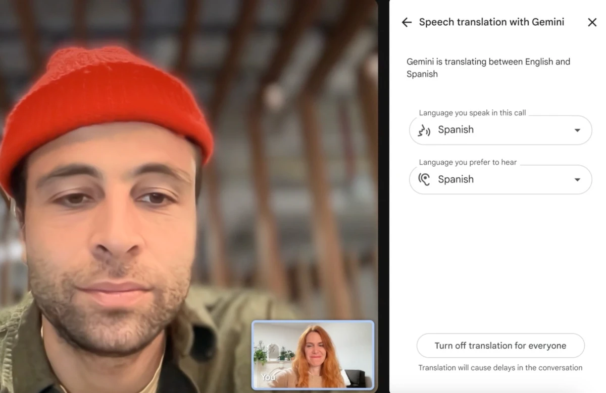 Google Meet tiesioginis vertimas