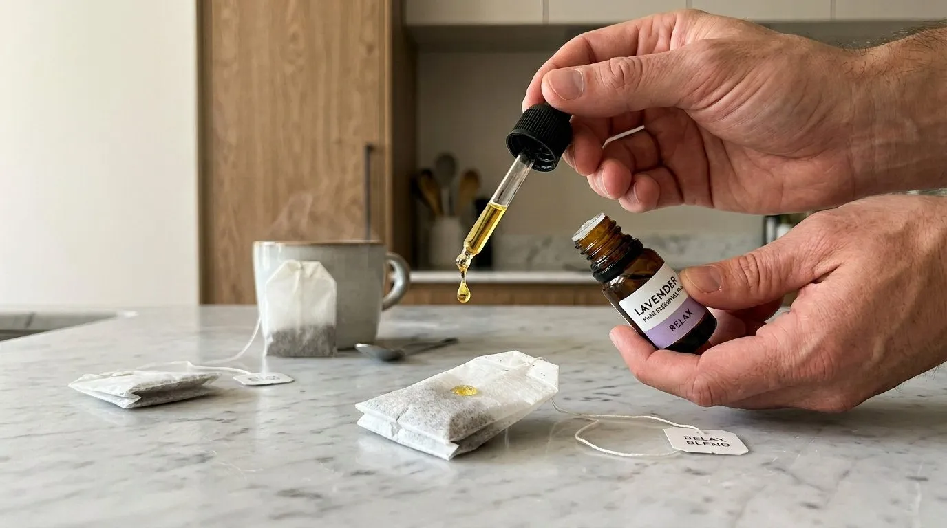 Arbatos maišeliai su levandų eteriniu aliejumi