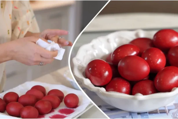 Nuostabiai raudoni kiaušiniai Velykoms