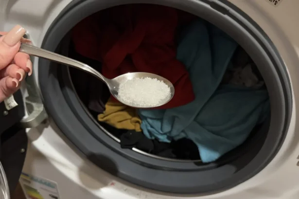 Prieš skalbimą į būgną visada įpilu 1 šaukštą citrinos rūgšties