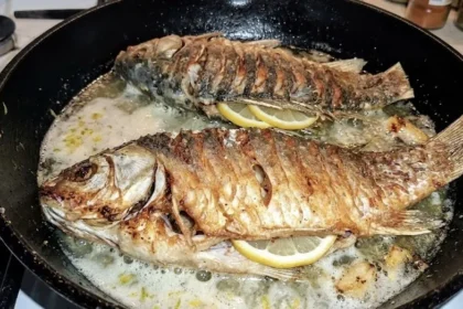 Žuvies kepimas su citrina