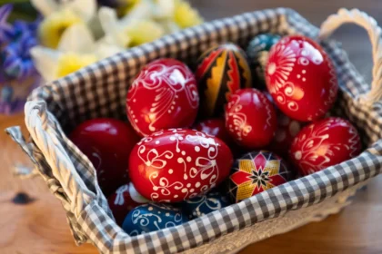 Natūraliai nudažyti kiaušiniai - tikra stalo puošmena