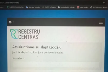 Netikras Registrų centro puslapis