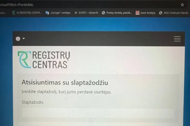 Netikras Registrų centro puslapis