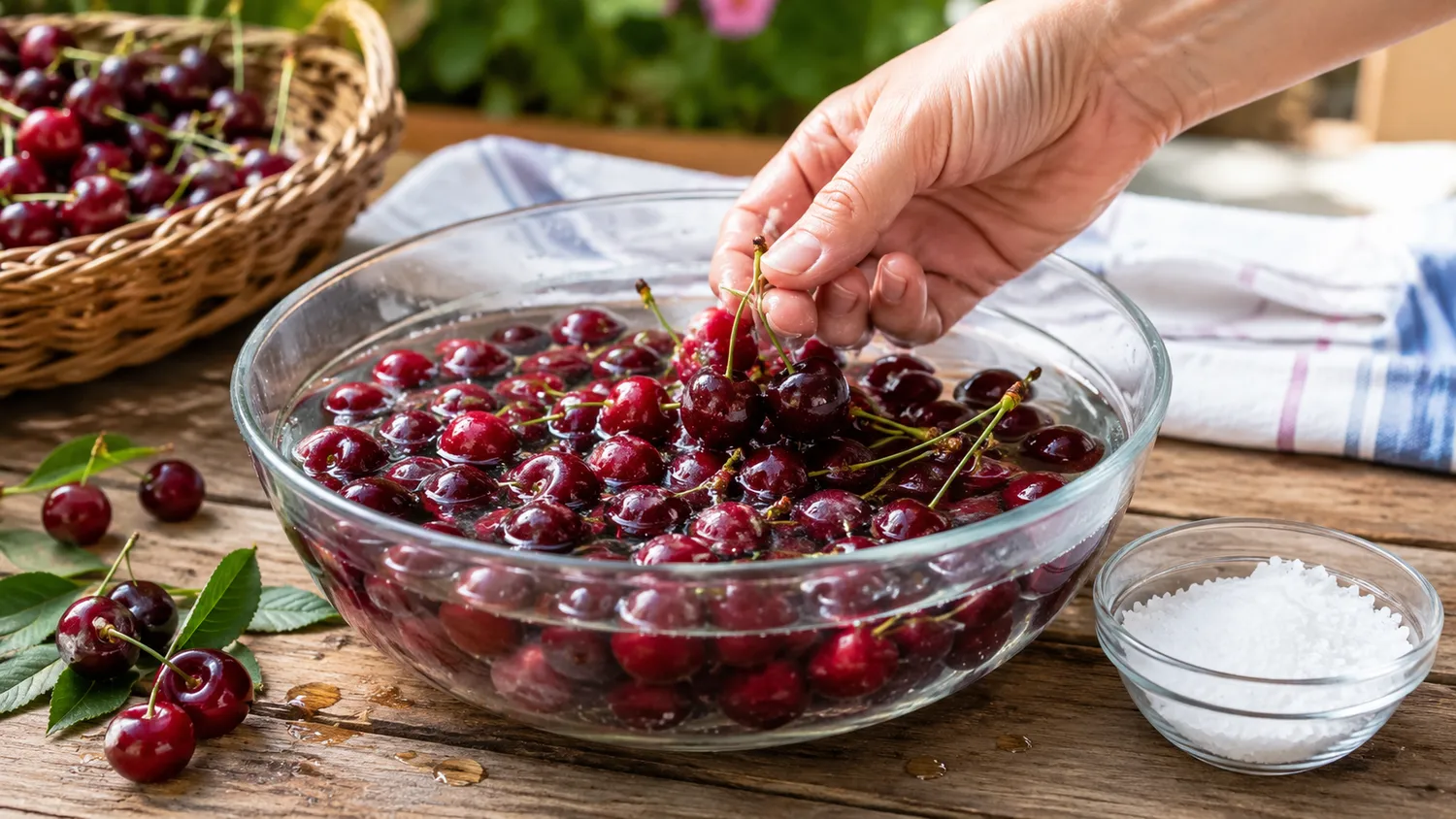 Druską verta naudoti tik jau nuskintoms vyšnioms patikrinti