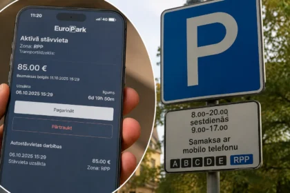 Suma už parkavimą 85 eurai