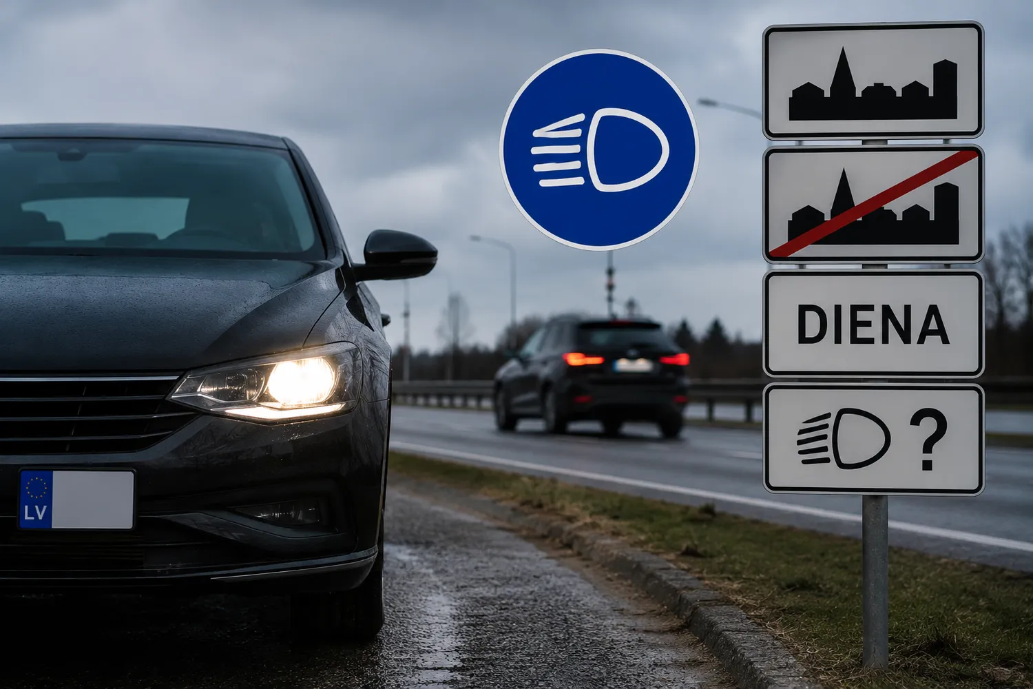 Ar dieną jau galima važiuoti be šviesų?