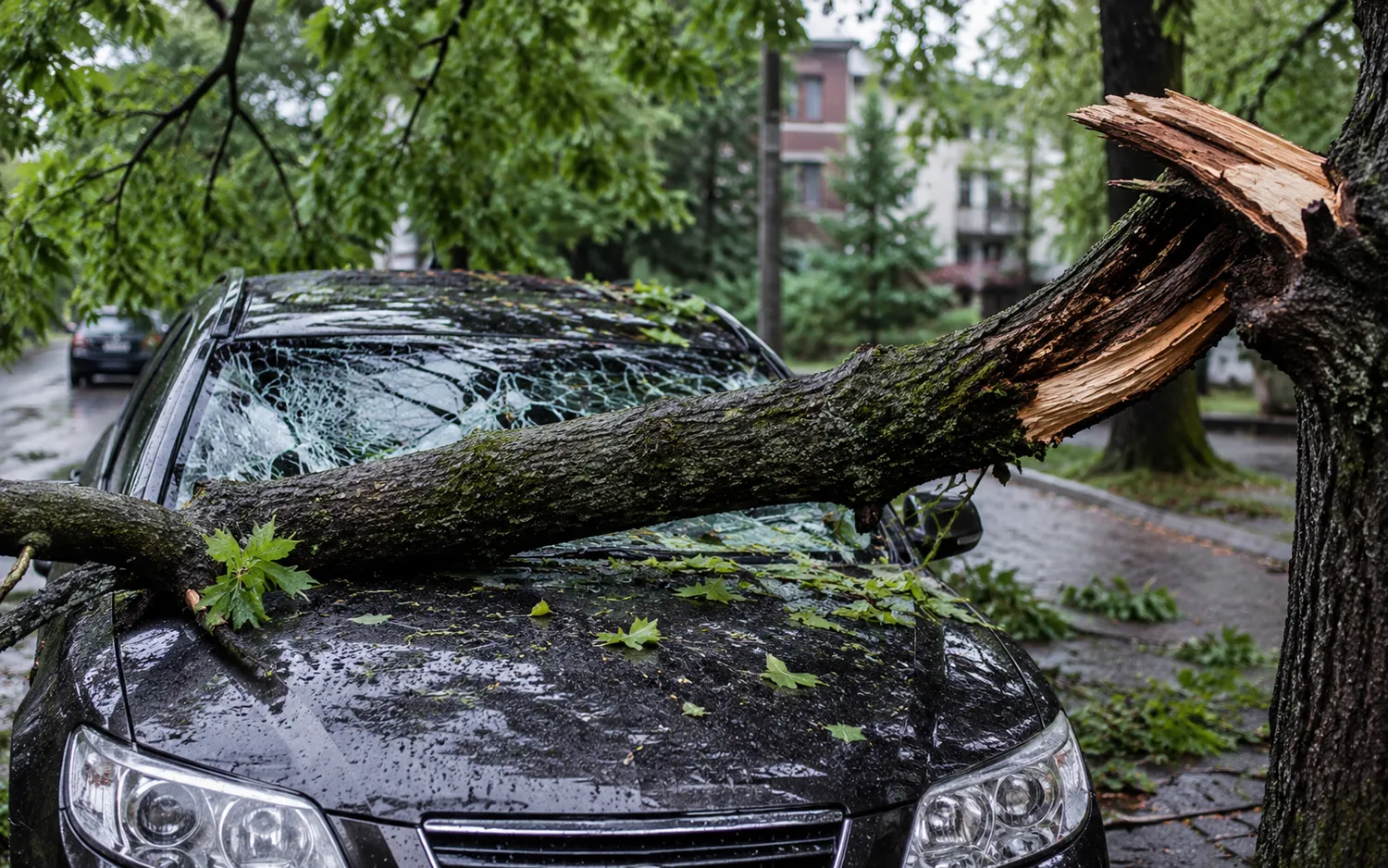 Per audrą nuvirtęs medis apgadino mano automobilį