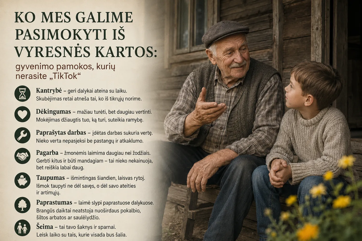 Ko mes galime pasimokyti iš vyresnės kartos