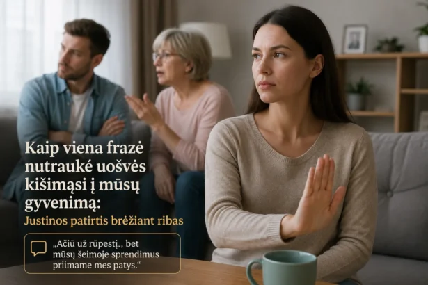 Kaip viena frazė nutraukė uošvės kišimąsi į mūsų gyvenimą