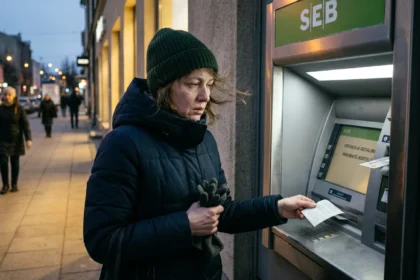Iš bankomato išlindo čekis