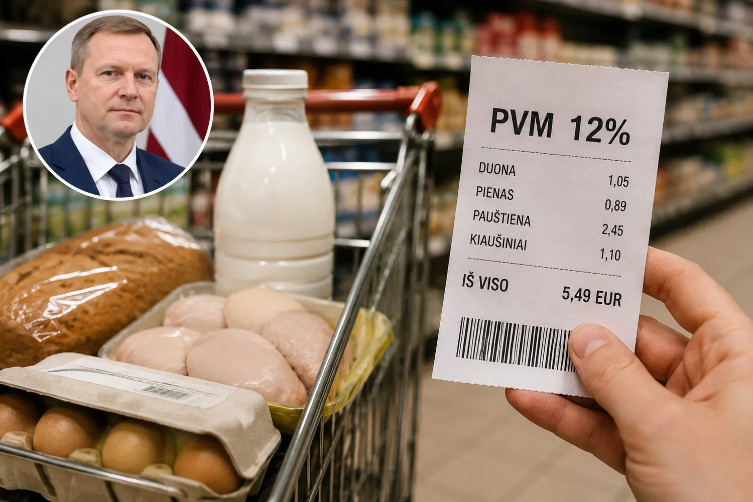 Latvijoje siūloma mažinti PVM duonai, pienui ir kitiems produktams