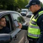 Policininkas tikrina telefoną