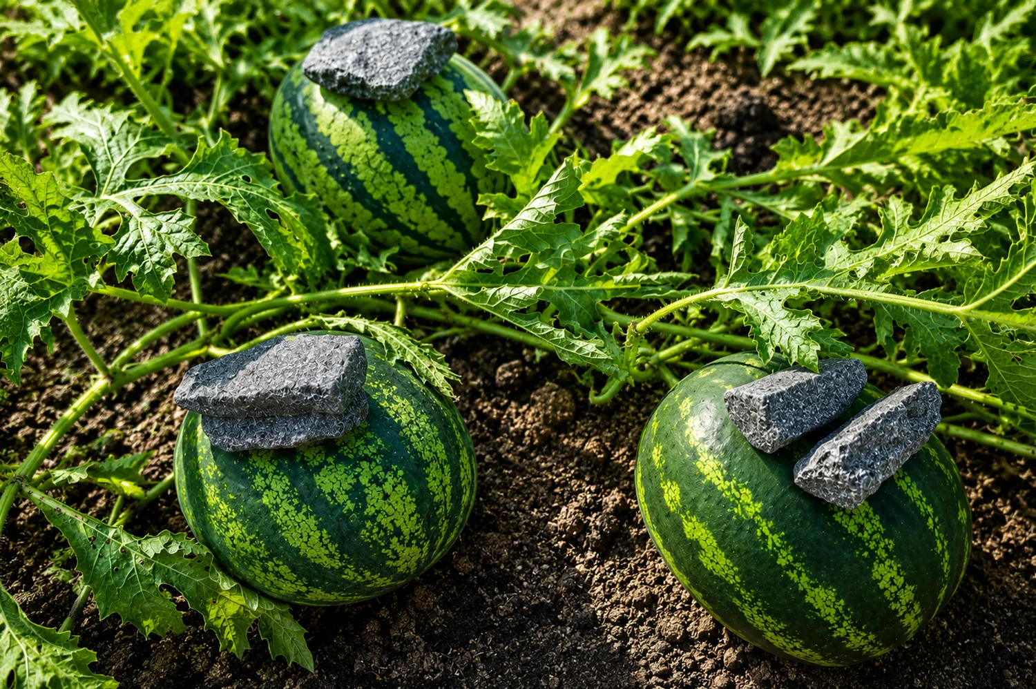 Kodėl sodininkai prie arbūzų deda akmenis