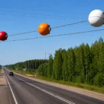 Kamuoliai ant elektros laidų