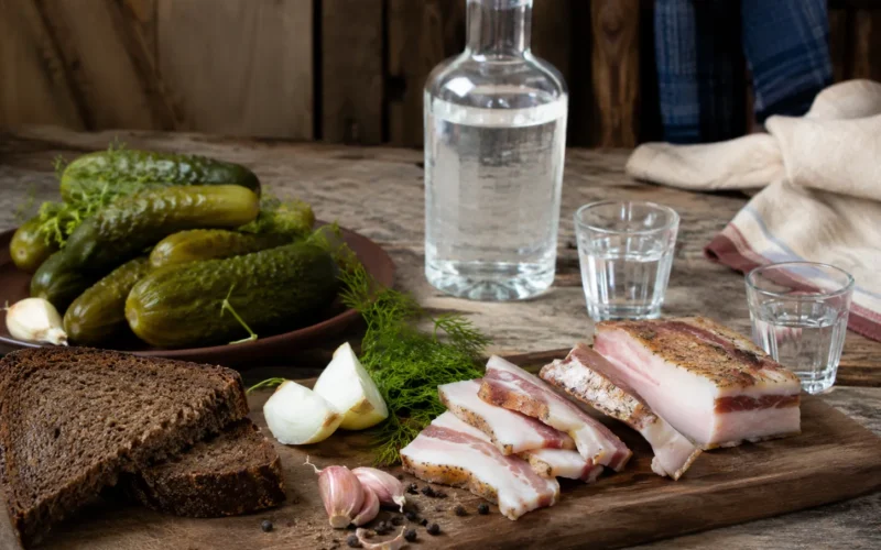 Alkoholis su sunkiu maistu