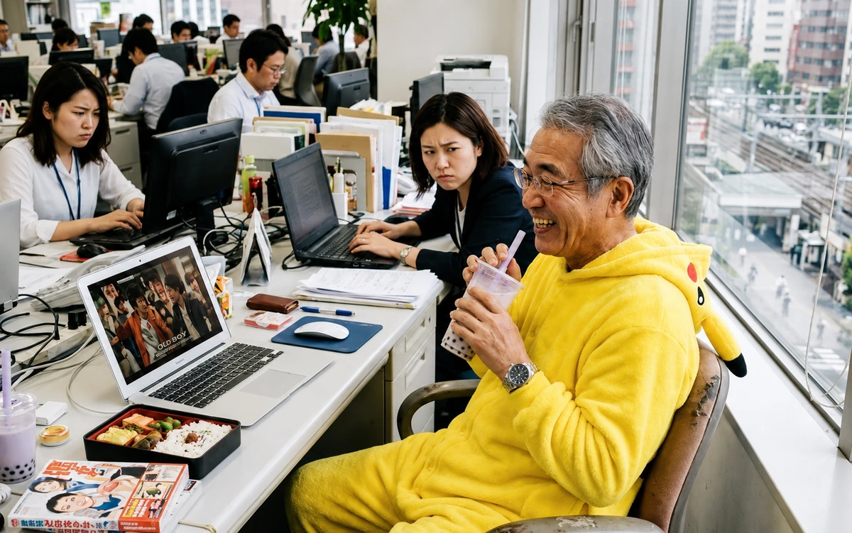 Japonai pasodinami prie lango