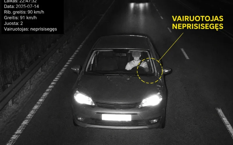 Diržo neprisisegęs vairuotojas