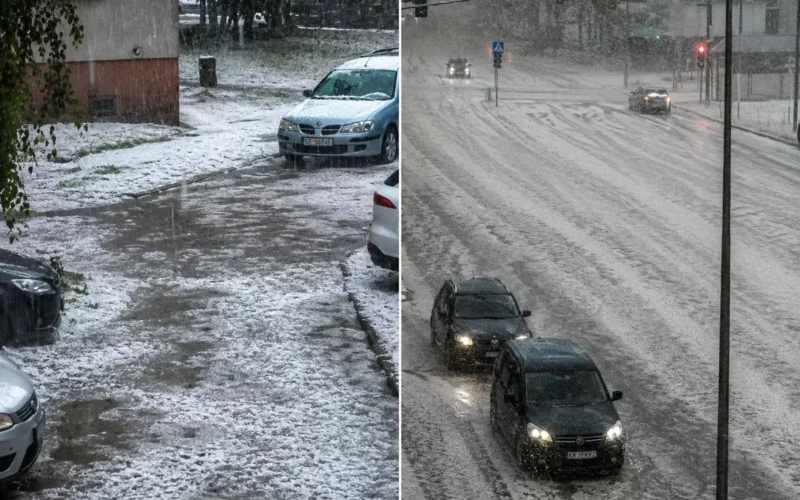 Lenkiją užklojo kruša