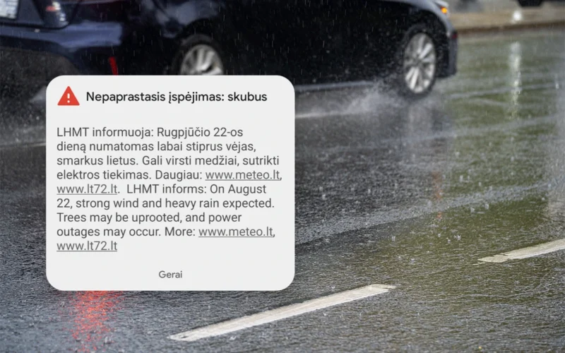 Skubus pranešimas dėl audros