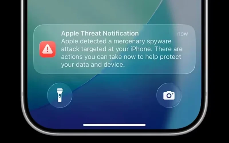 „Apple“ perspėjimas ekrane
