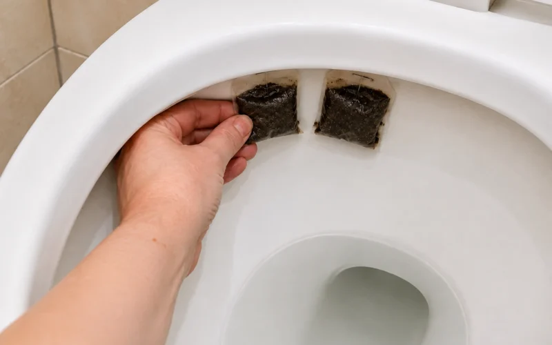 Arbatos maišeliai tualete
