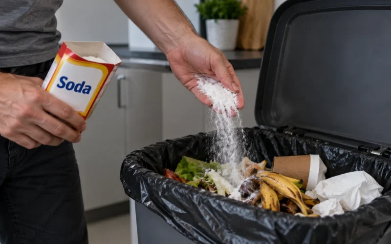 Soda beriama į šiukšlinę