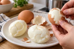 Kiaušiniai lupasi su baltymu