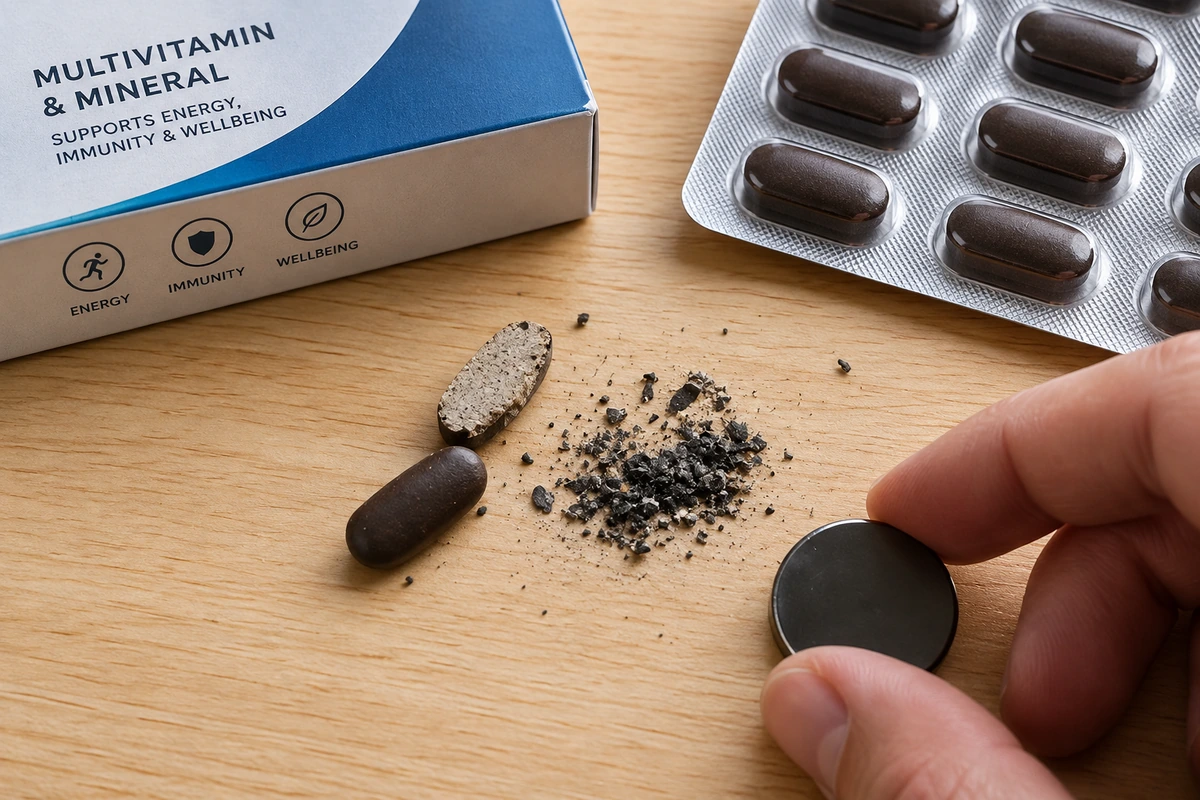 Vyras pridėjo magnetą prie vitaminų