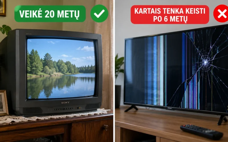 Senas ir naujas televizoriai
