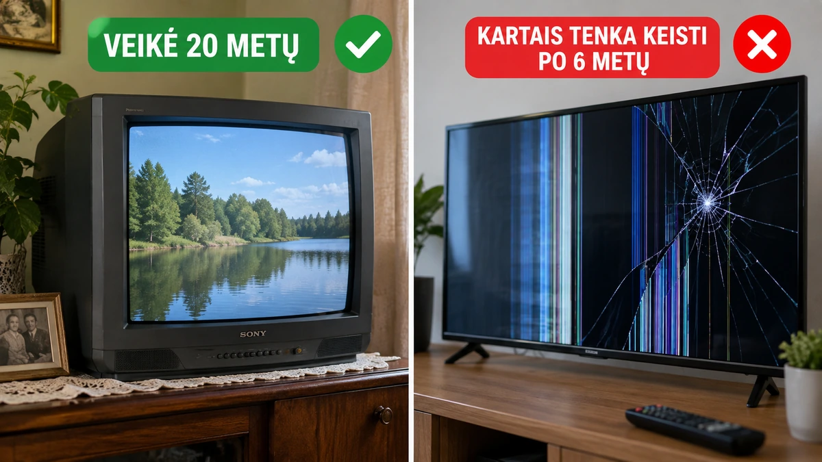Senas ir naujas televizoriai