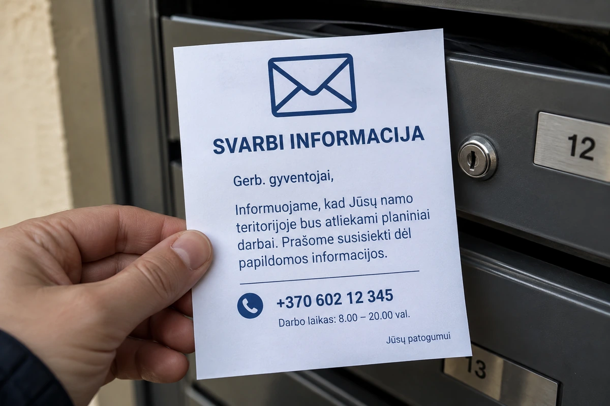 Lapelis pašto dėžutėje