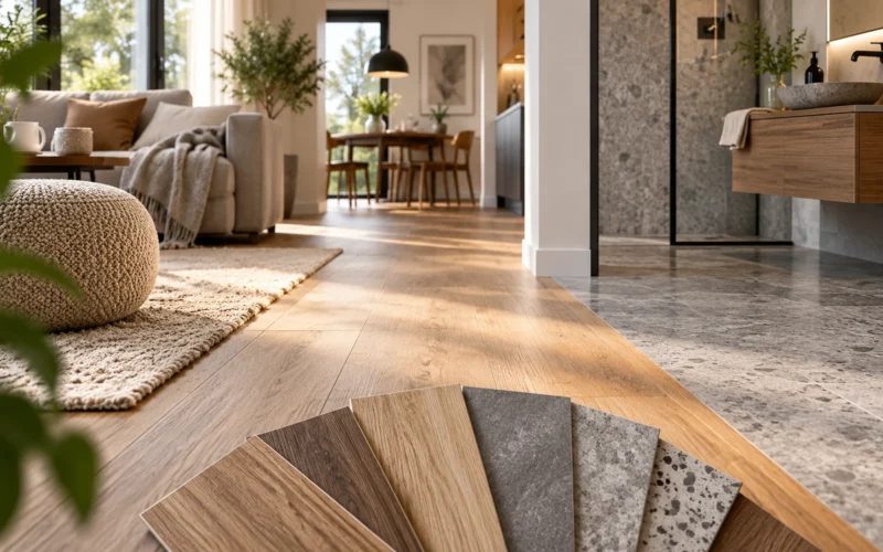 Kodėl vinilas daugeliui tampa kompromisu tarp plytelių ir laminato