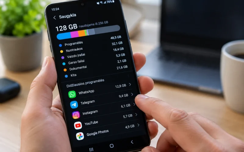 Telefone gali slėptis 10–15 GB beveik nepastebimų failų