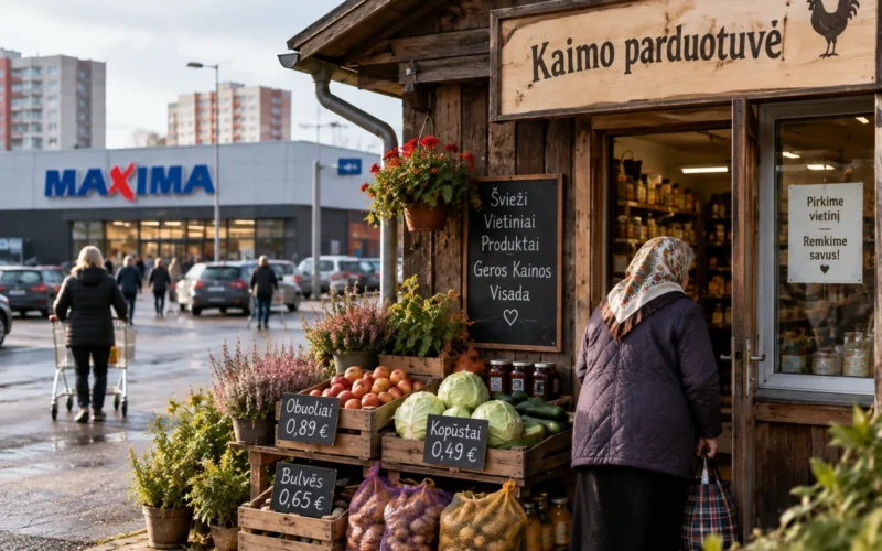 Kaimo parduotuvėje maistas pigesnis