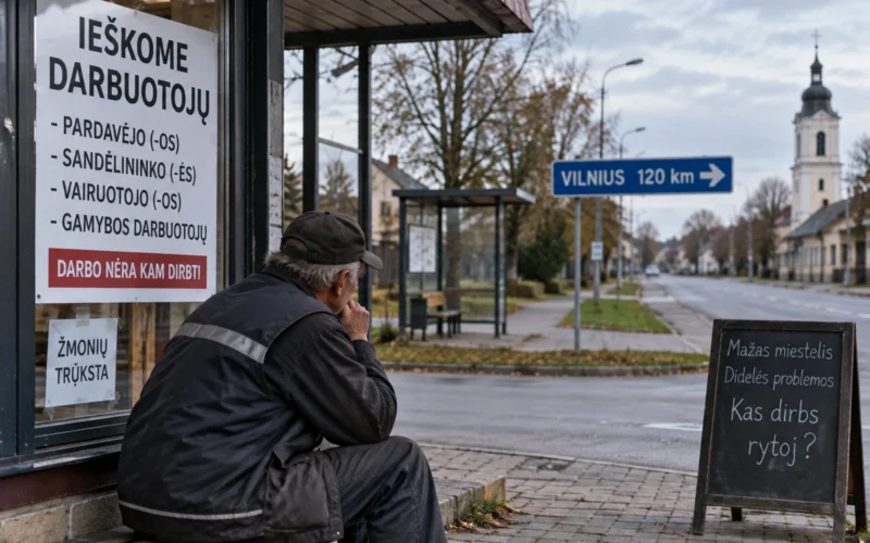 Lietuvas reģionos briest dīvains paradokss: tūkstošiem cilvēku nav darba, bet drīzumā var vairs nebūt, kam strādāt