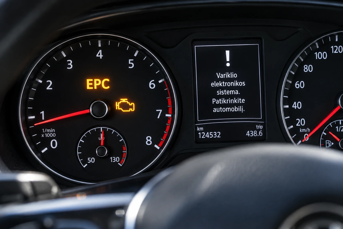 Iedegās EPC lampiņa? Autovadītāji to bieži ignorē, taču šī kļūda var beigties ar dārgu remontu