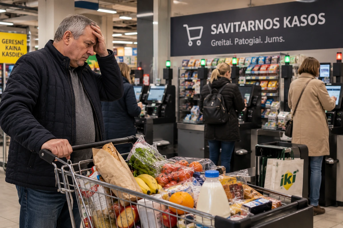 Pilni ratiņi, bet kasieru nav: Antons apgriezās un aizgāja – pašapkalpošanās jau kļūst nevis par ērtību, bet par pienākumu