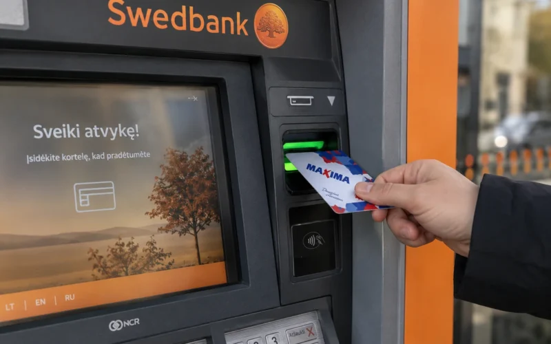 Kas notiks, ja bankomātā ievietosiet veikala atlaižu karti?