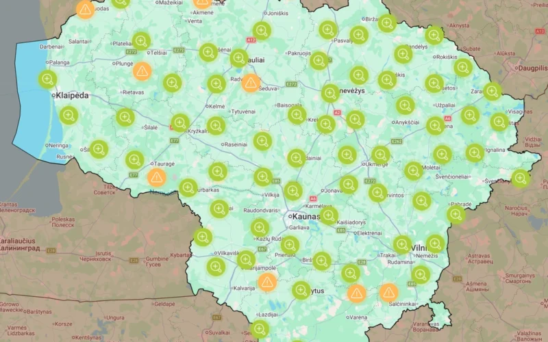 ESO sutrikimų žemėlapis